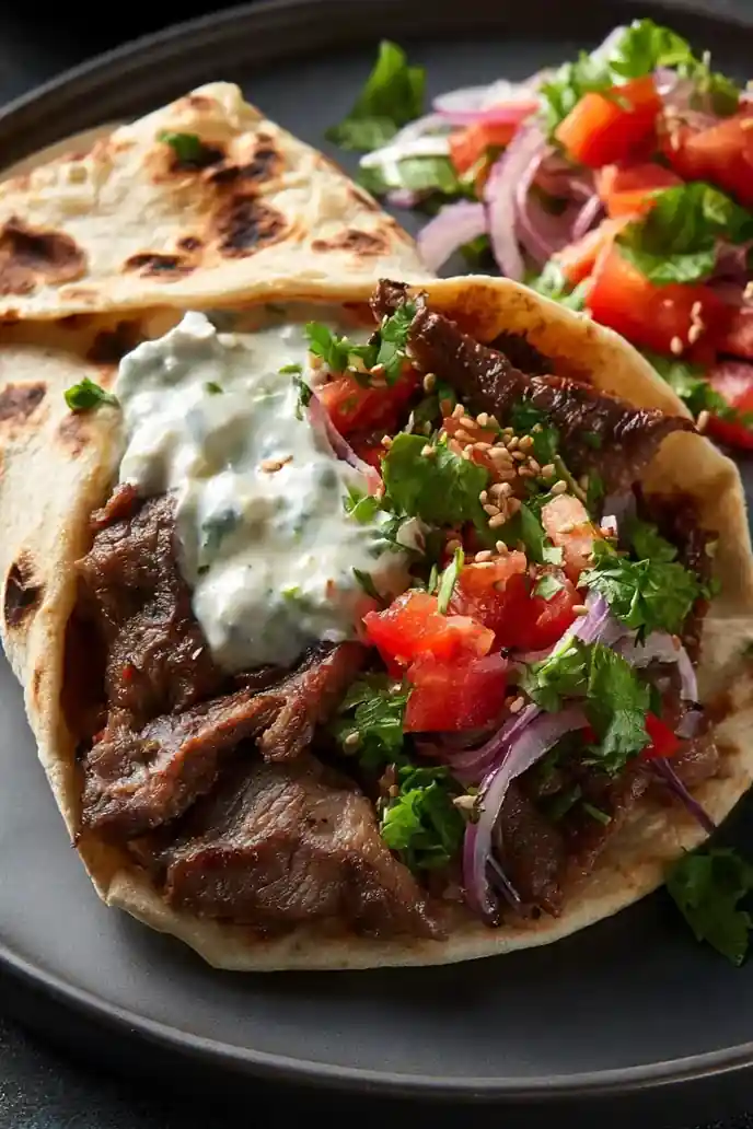 Air Fryer Beef Shawarma Wrap