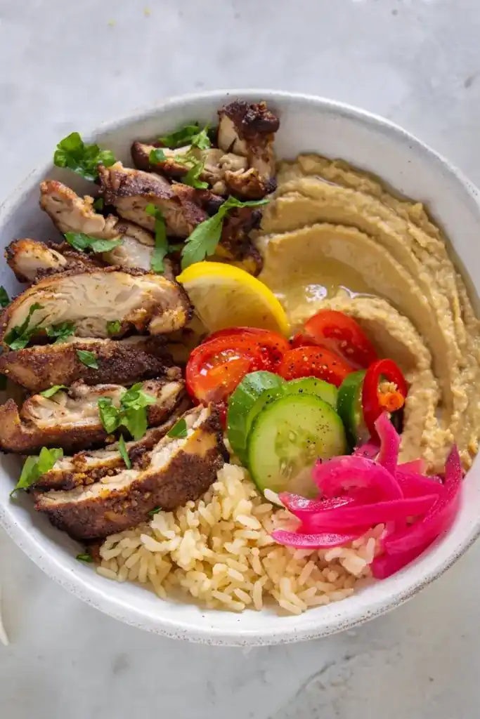 Air Fryer Chicken Shawarma Rice Bowl