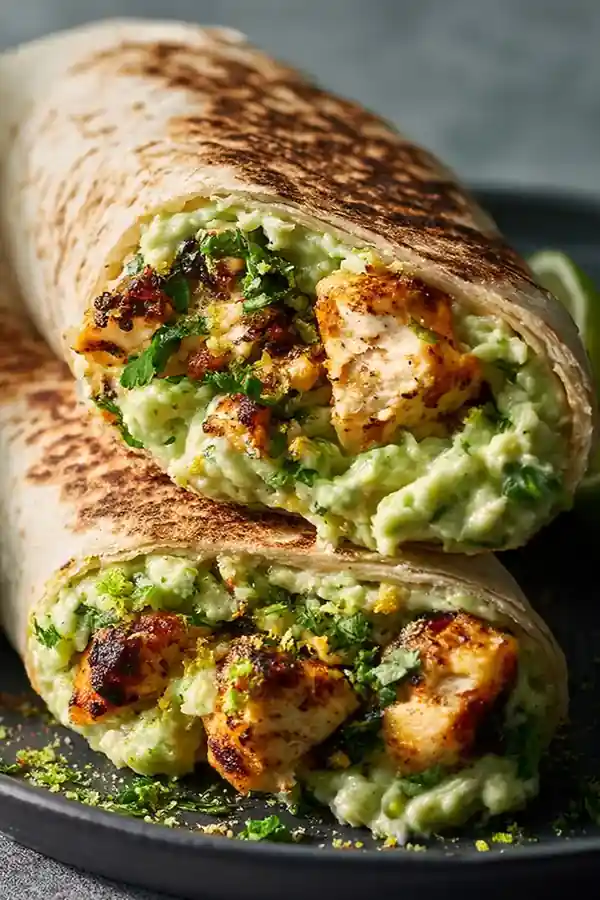 Avocado and Lime Chicken Shawarma Wrap