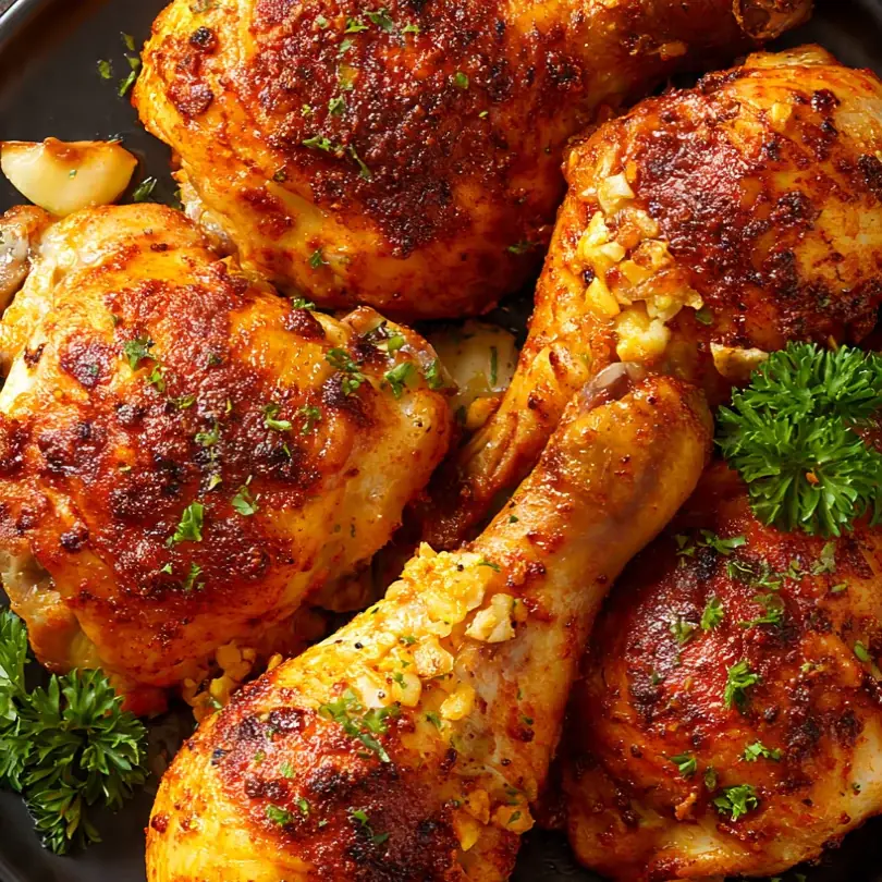 Baked Chicken Legs With Garlic & Paprika
