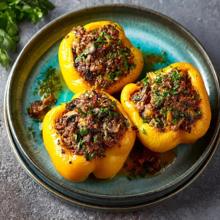 Beef And Mushroom Stuffed Peppers