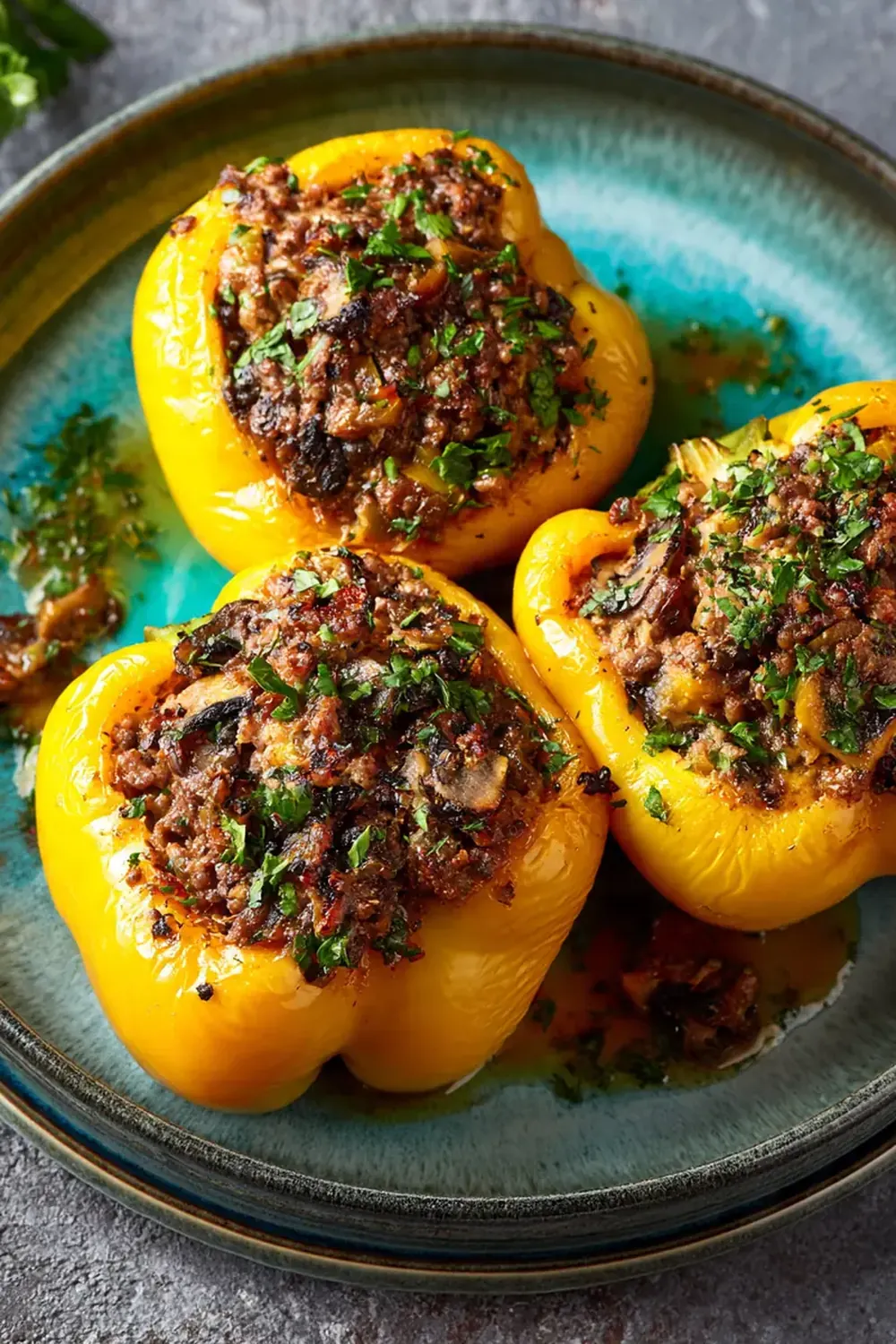 Beef and Mushroom Stuffed Peppers