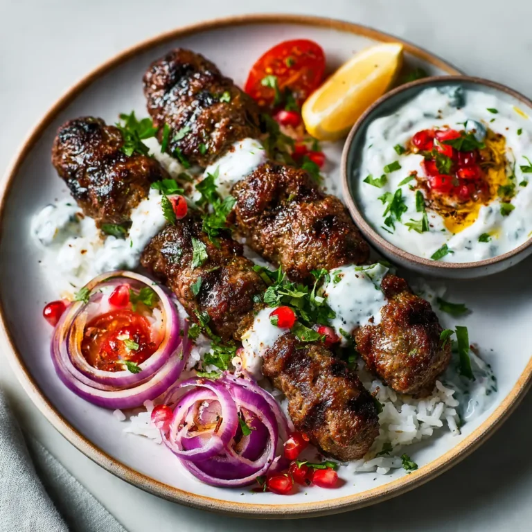 Beef Kofta Kebabs With Garlic Yogurt Sauce