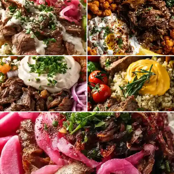 Beef Shawarma Bowls With Garlic Sauce