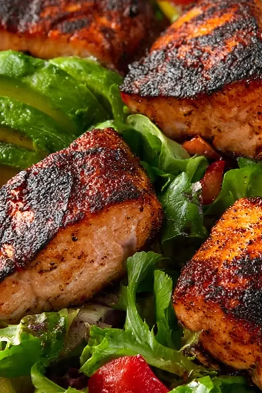 Blackened Salmon Salad with Avocado
