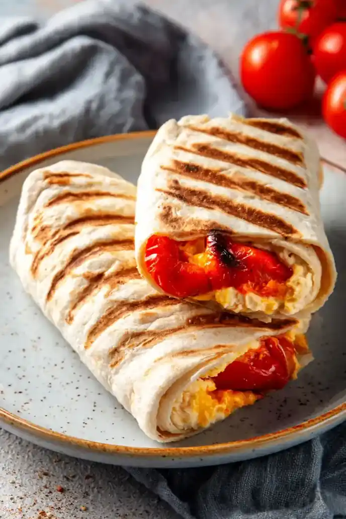 Chargrilled Pepper and Hummus Shawarma Wrap