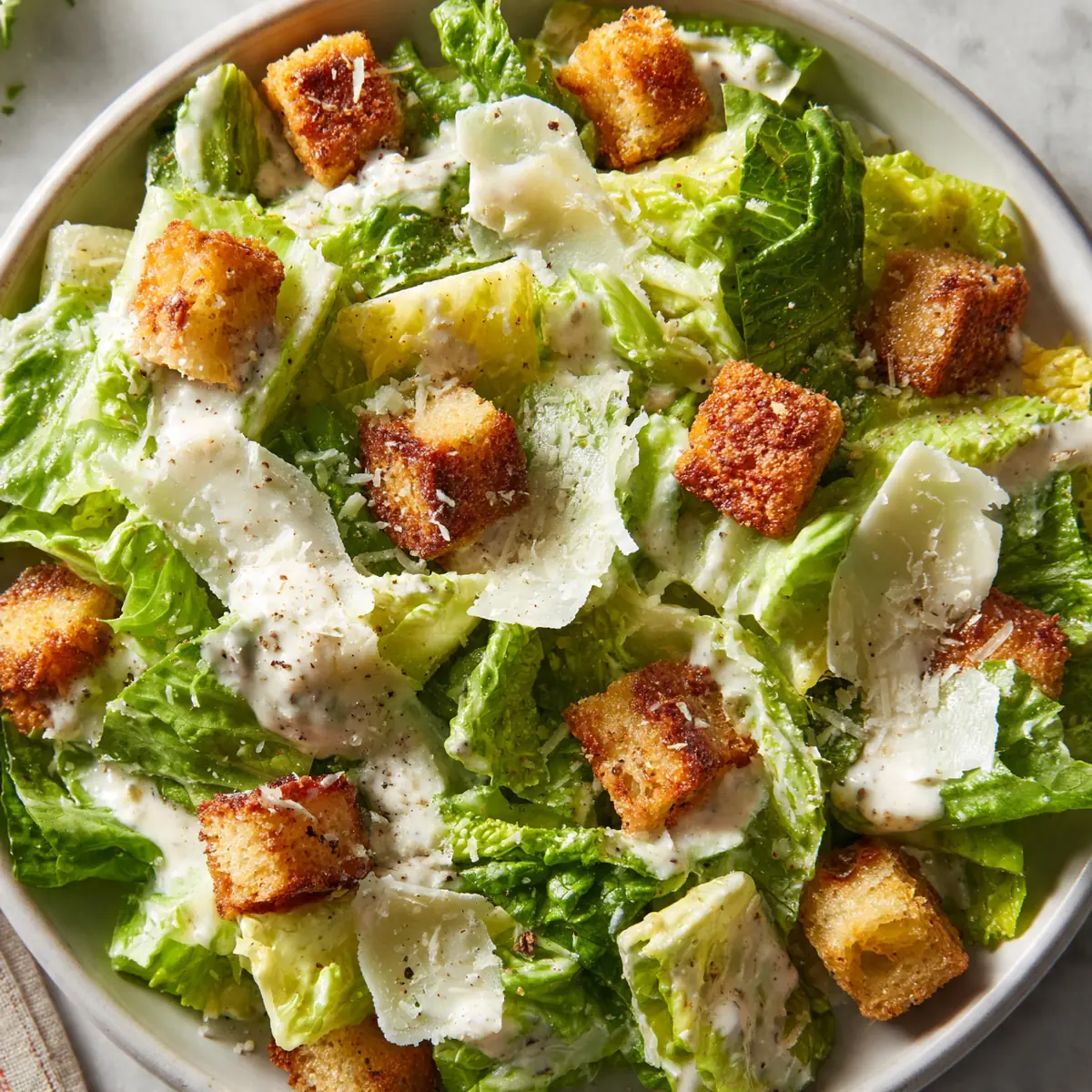Classic Caesar Salad With Homemade Dressing