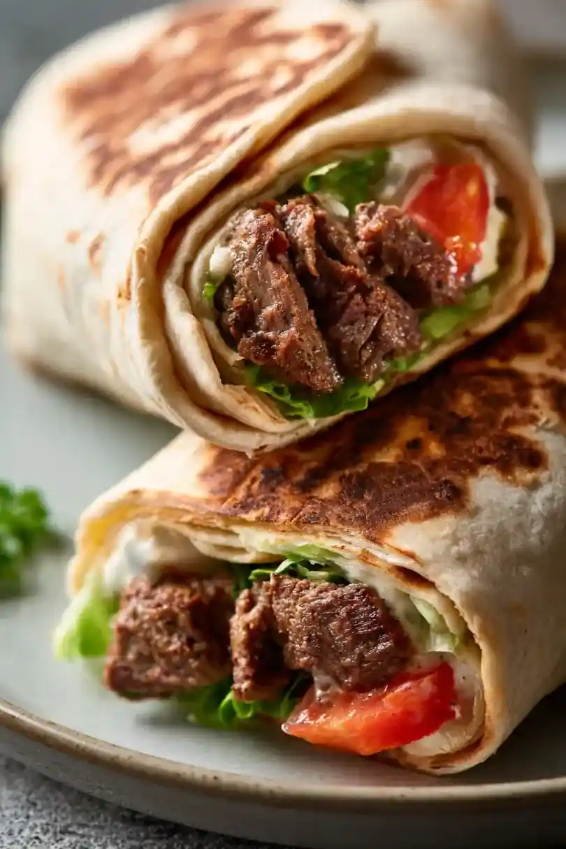 Classic Stovetop Beef Shawarma Wrap