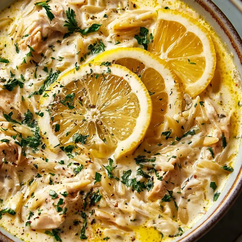 Creamy Lemon Chicken Orzo Soup