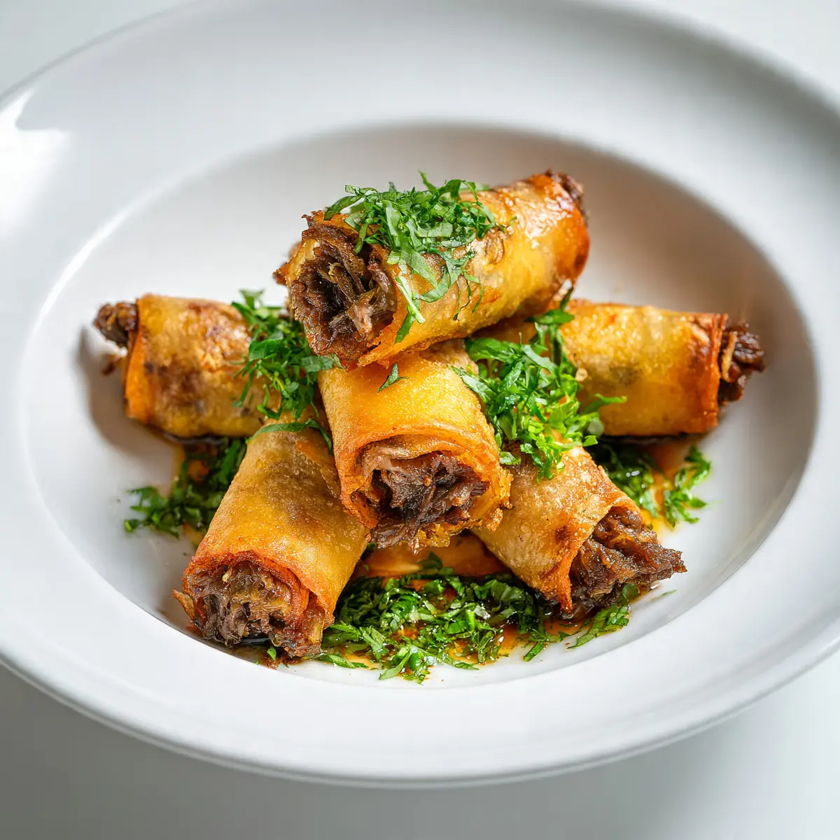 Crispy Beef Spring Rolls
