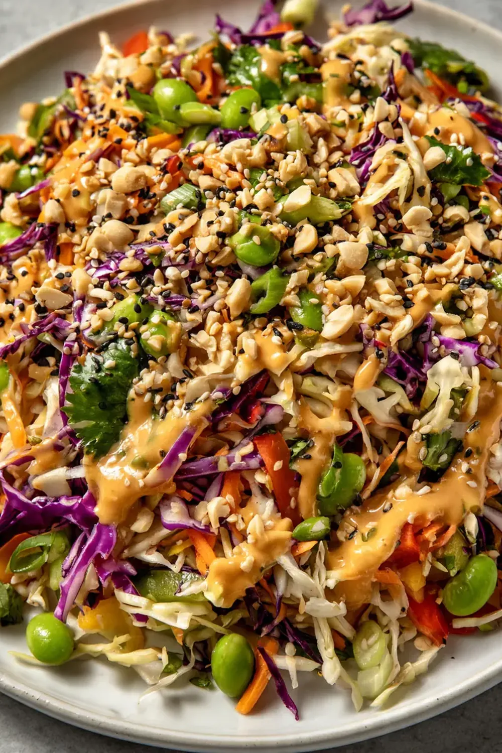 Crunchy Asian Slaw with Peanut Dressing