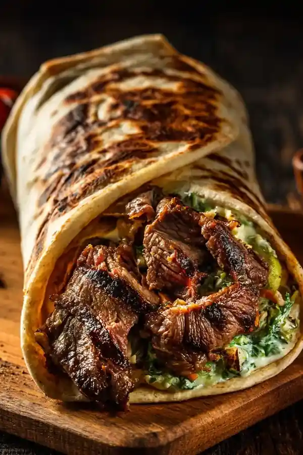 Grilled Beef Shawarma Kebab Wrap