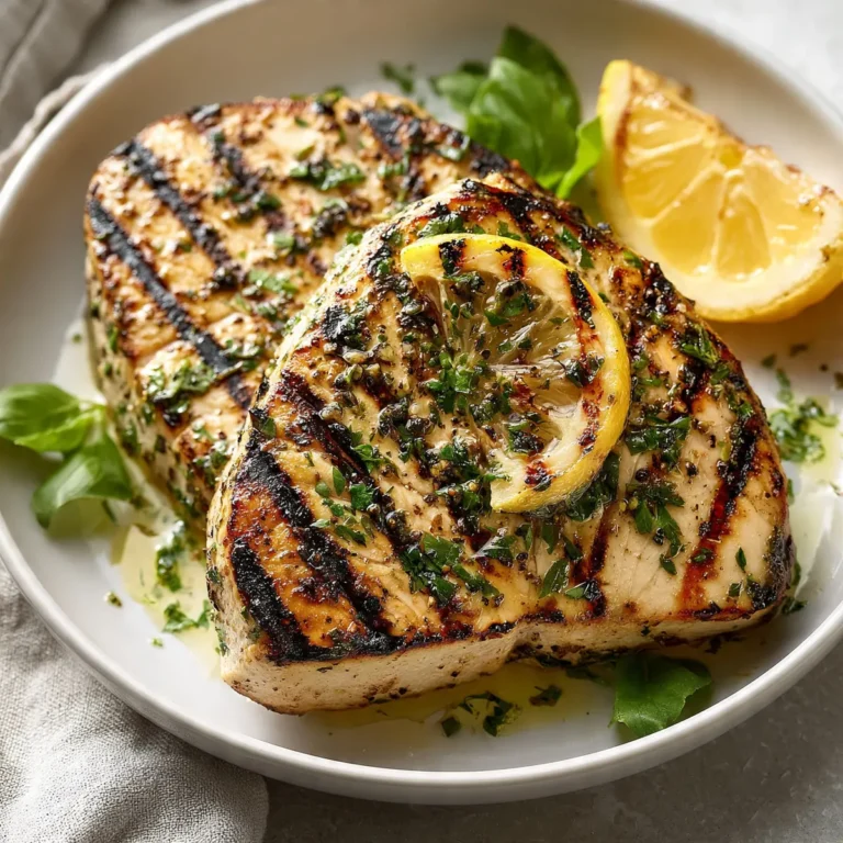 Grilled Lemon Herb Swordfish Steaks