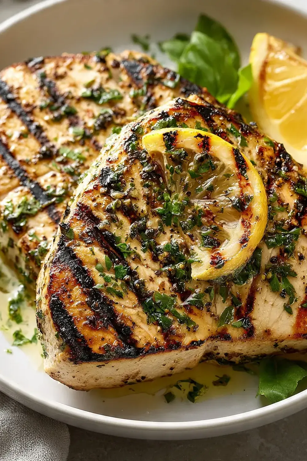 Grilled Lemon Herb Swordfish Steaks