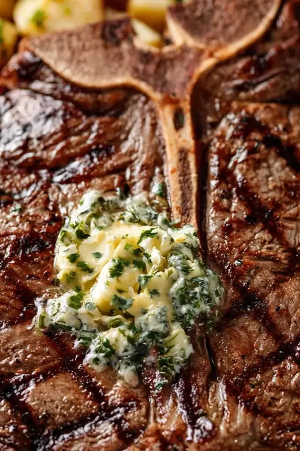Grilled T-Bone Steak with Herb Butter