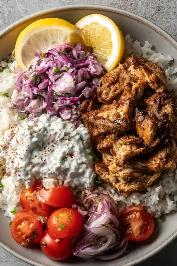 Lemon and Herb Chicken Shawarma Rice Bowl