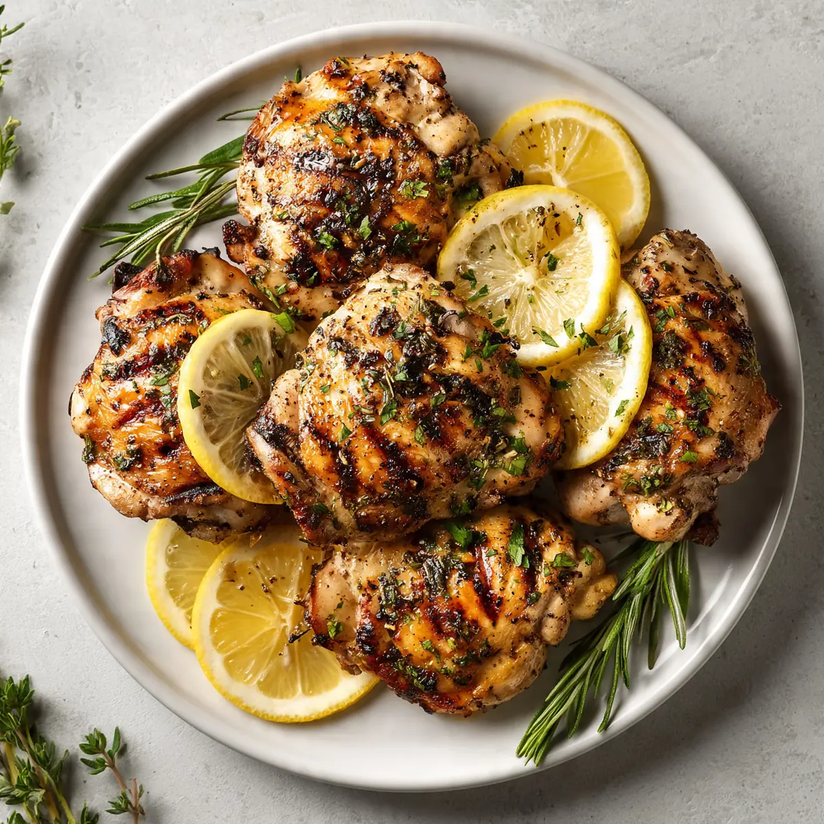 Lemon Herb Grilled Chicken Thighs