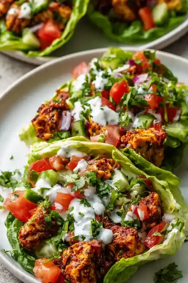 Low-Carb Lettuce Wrap Chicken Shawarma