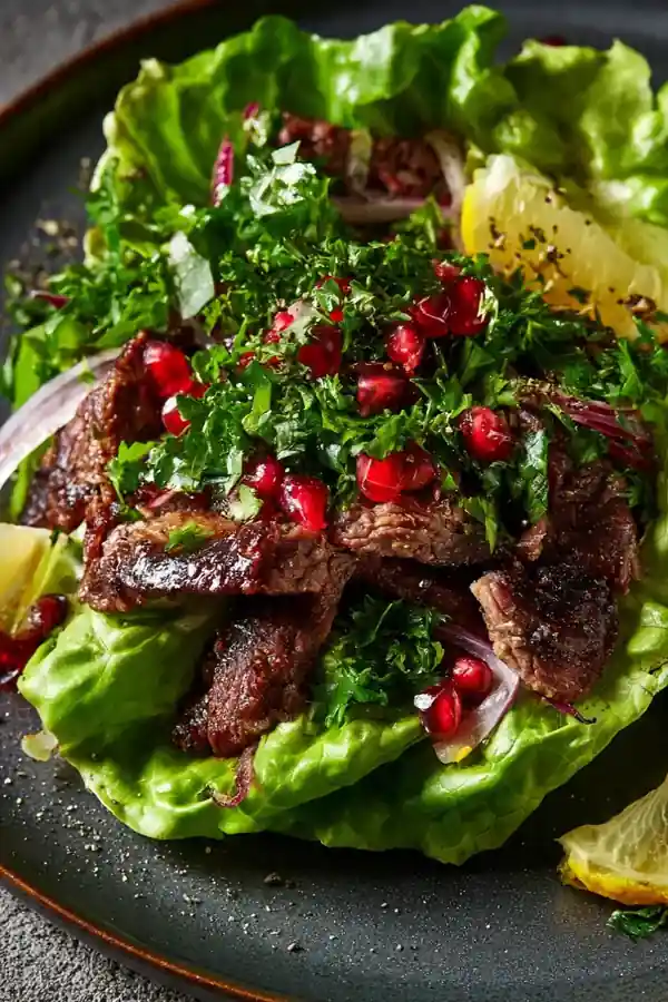 Low-Carb Lettuce Wrap with Beef Shawarma