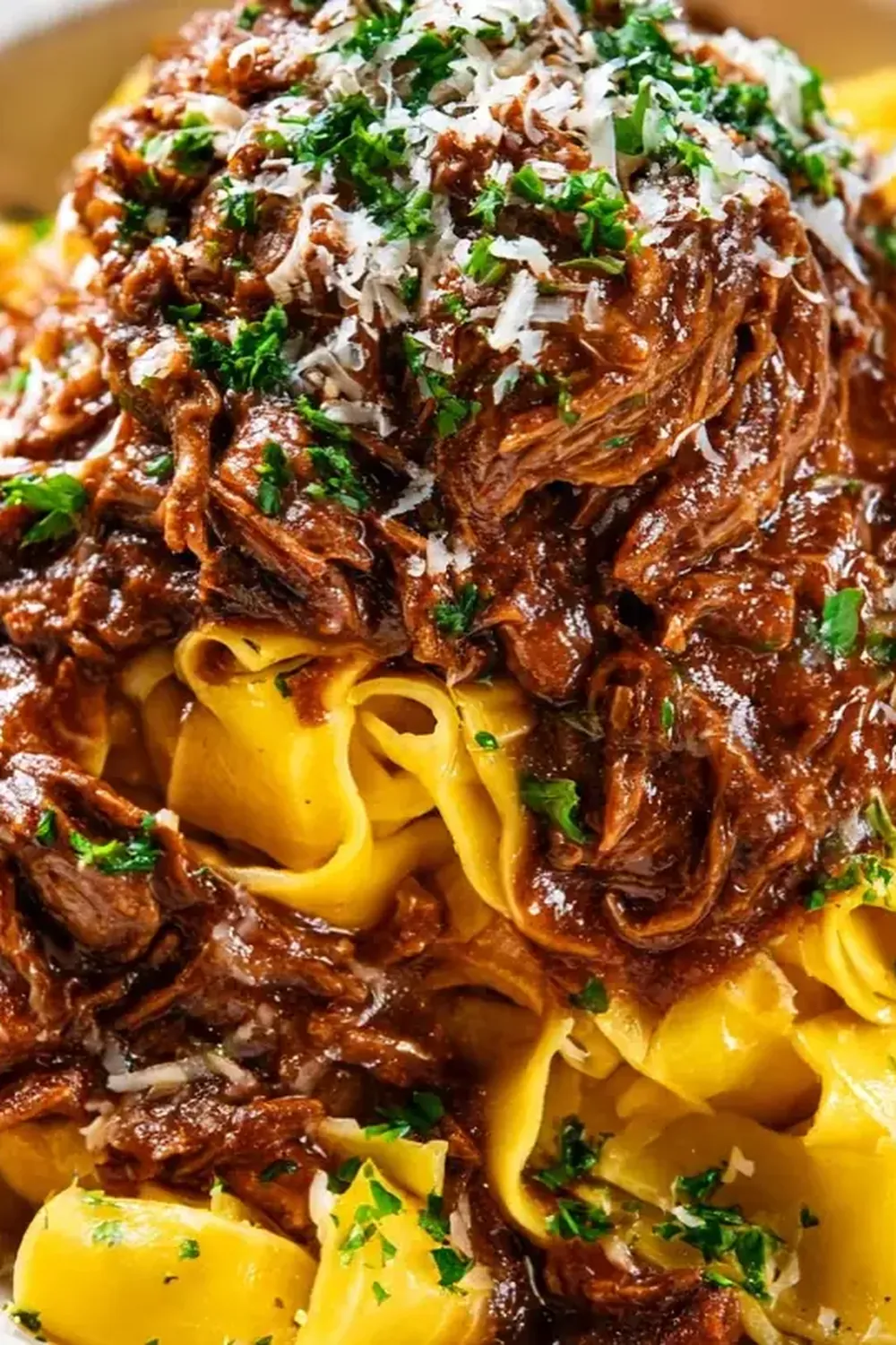 Slow Cooker Beef Ragu over Pappardelle