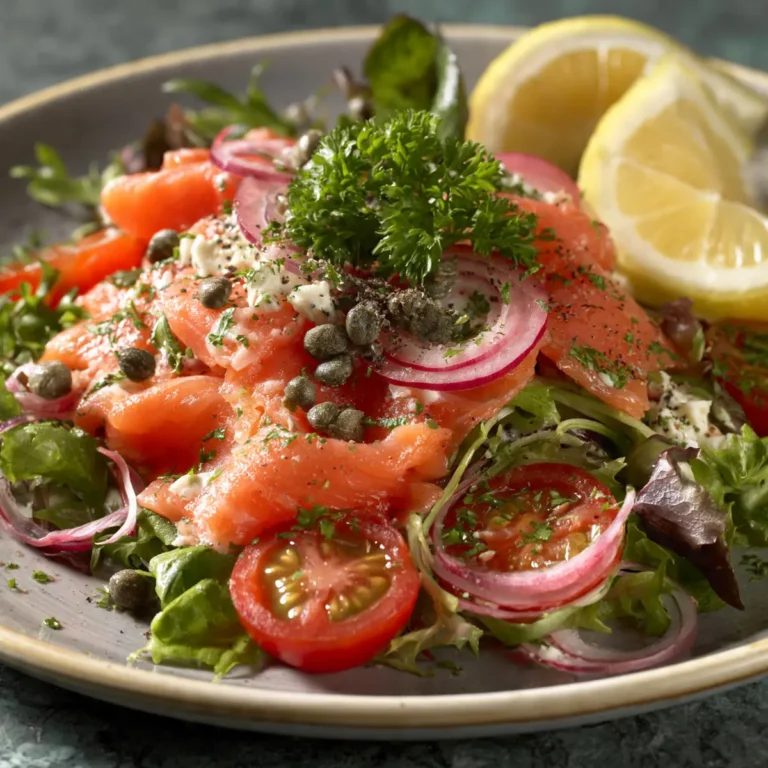 Smoked Salmon Salad With Capers & Cream Cheese