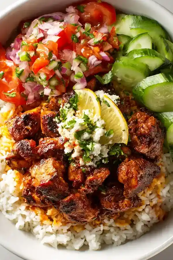 Spicy Harissa Chicken Shawarma Rice Bowl