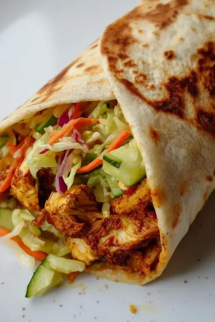 Spicy Harissa Chicken Shawarma Wrap