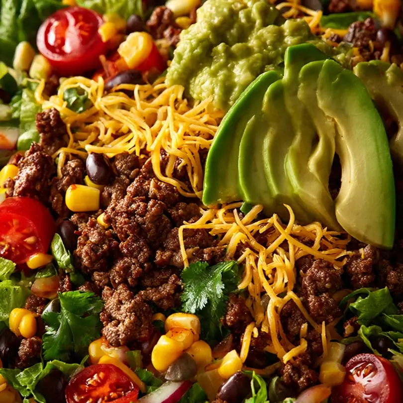 Taco Salad With Ground Beef & Avocado