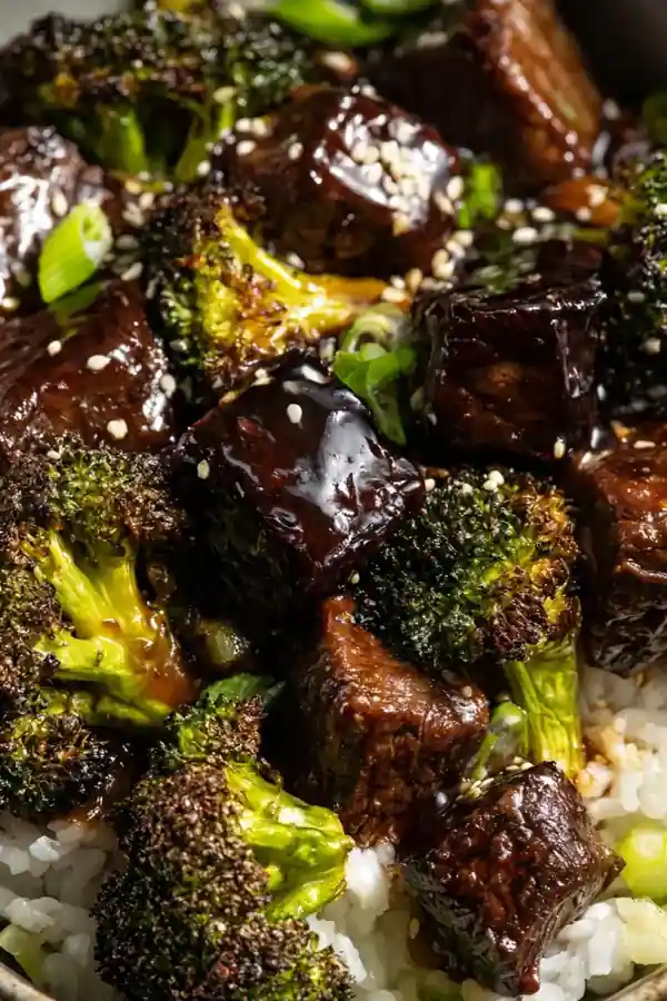 Teriyaki Beef Bowl with Crispy Broccoli