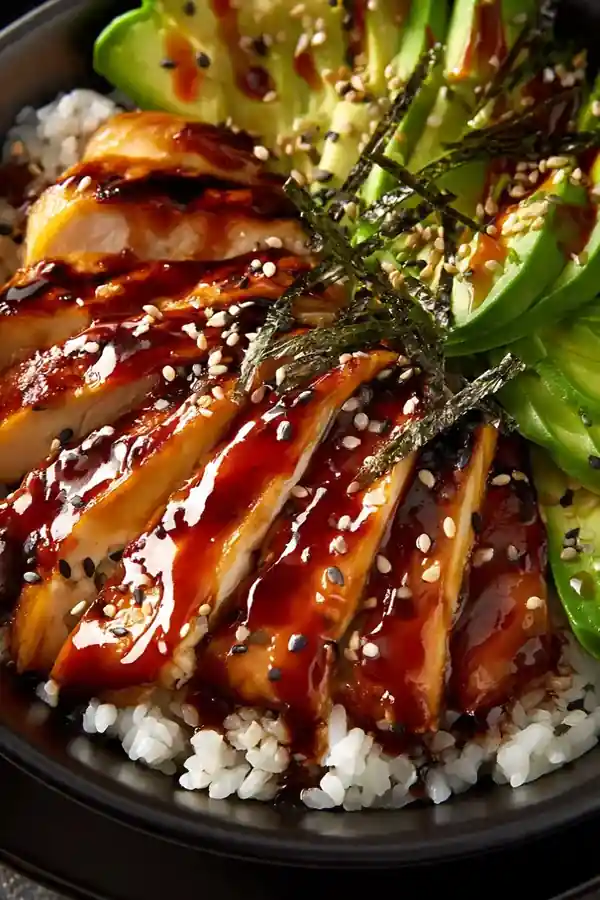 Teriyaki Chicken and Avocado Sushi Bowl