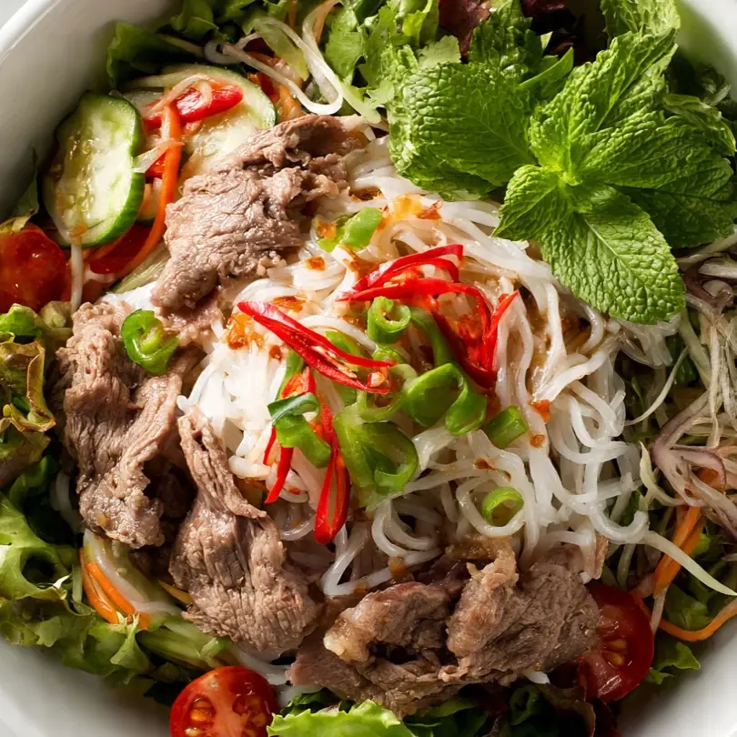 Vietnamese Beef Noodle Salad (Bun Bo)