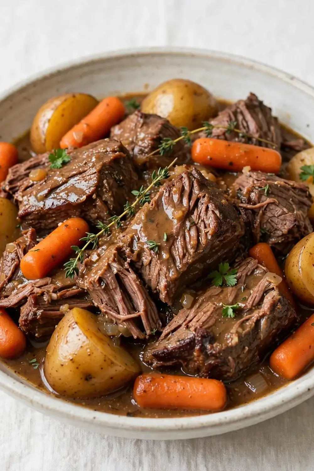 Slow Cooker Beef Pot Roast with Carrots and Potatoes