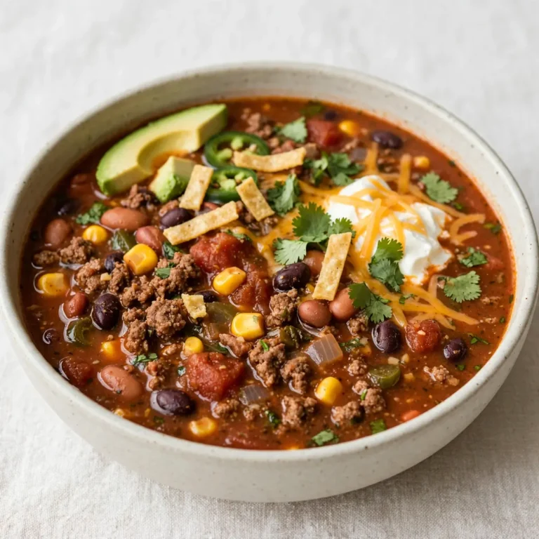 5 Minute Prep Slow Cooker Beef Taco Soup