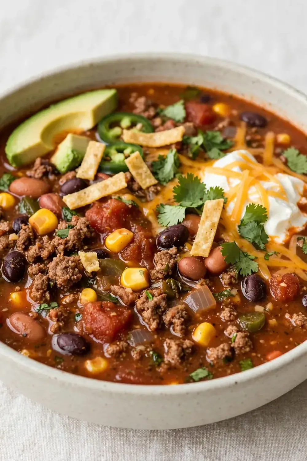 Dump-and-Go Slow Cooker Beef Taco Soup