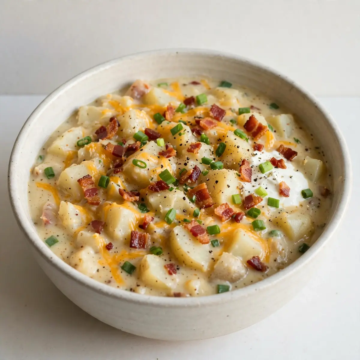 5-Minute Slow Cooker Loaded Potato Soup