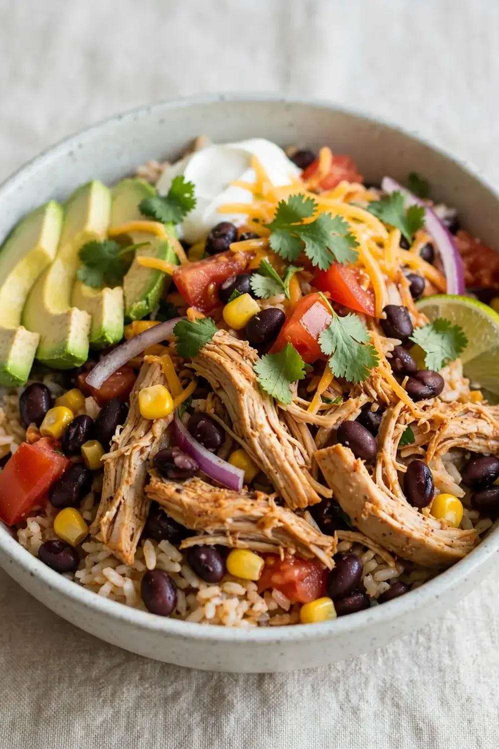 Crockpot Chicken Burrito Bowls