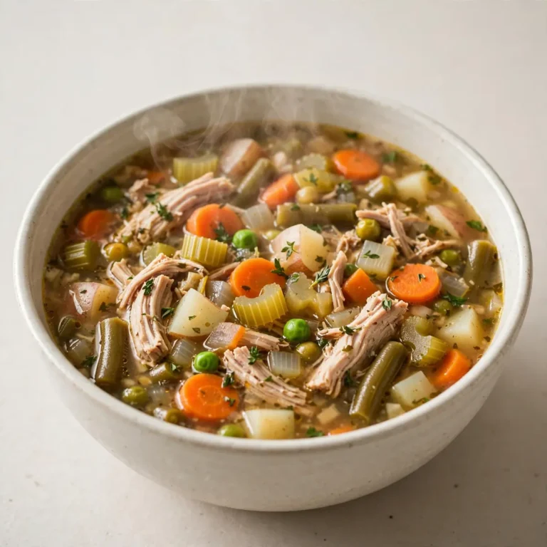 Crockpot Turkey Vegetable Soup Set It and Forget It Dinner