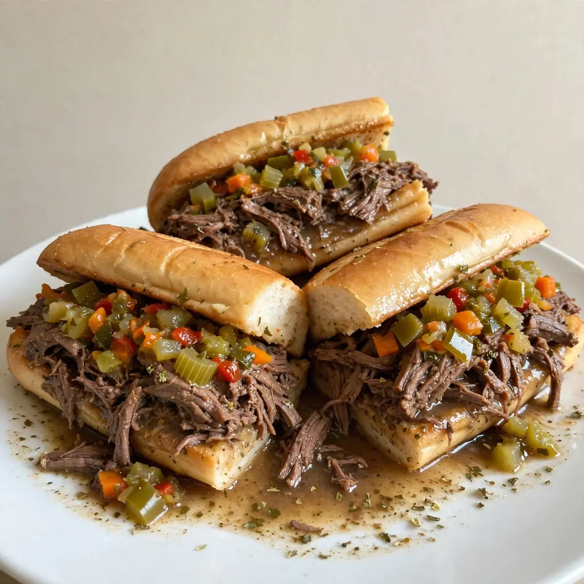 Easy Dump-and-Go Crockpot Italian Beef Sandwiches