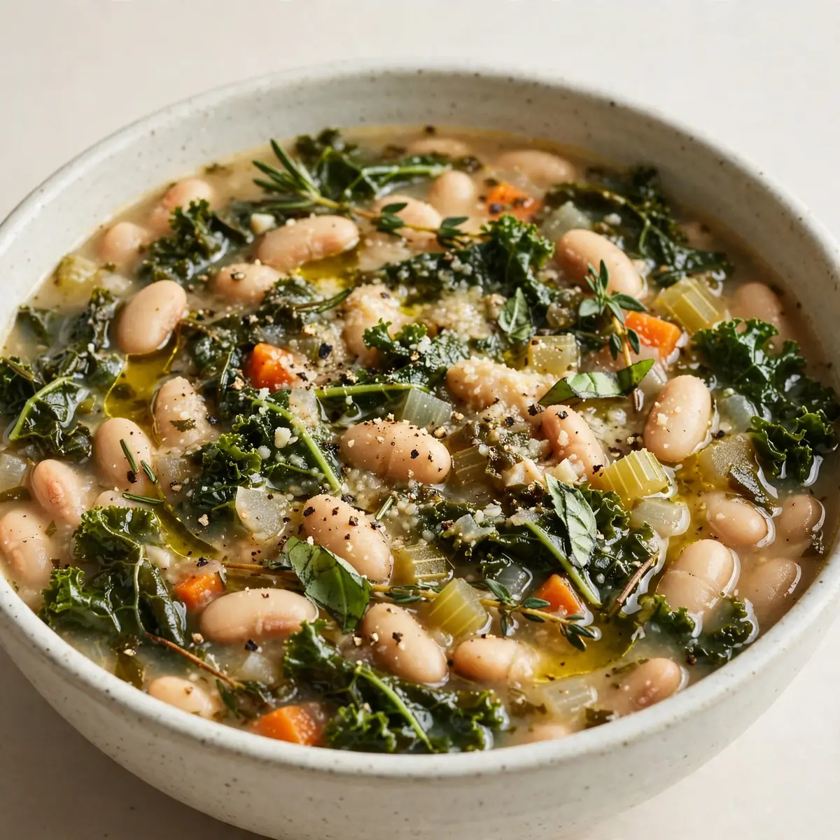 Easy Slow Cooker Tuscan White Bean and Kale Soup