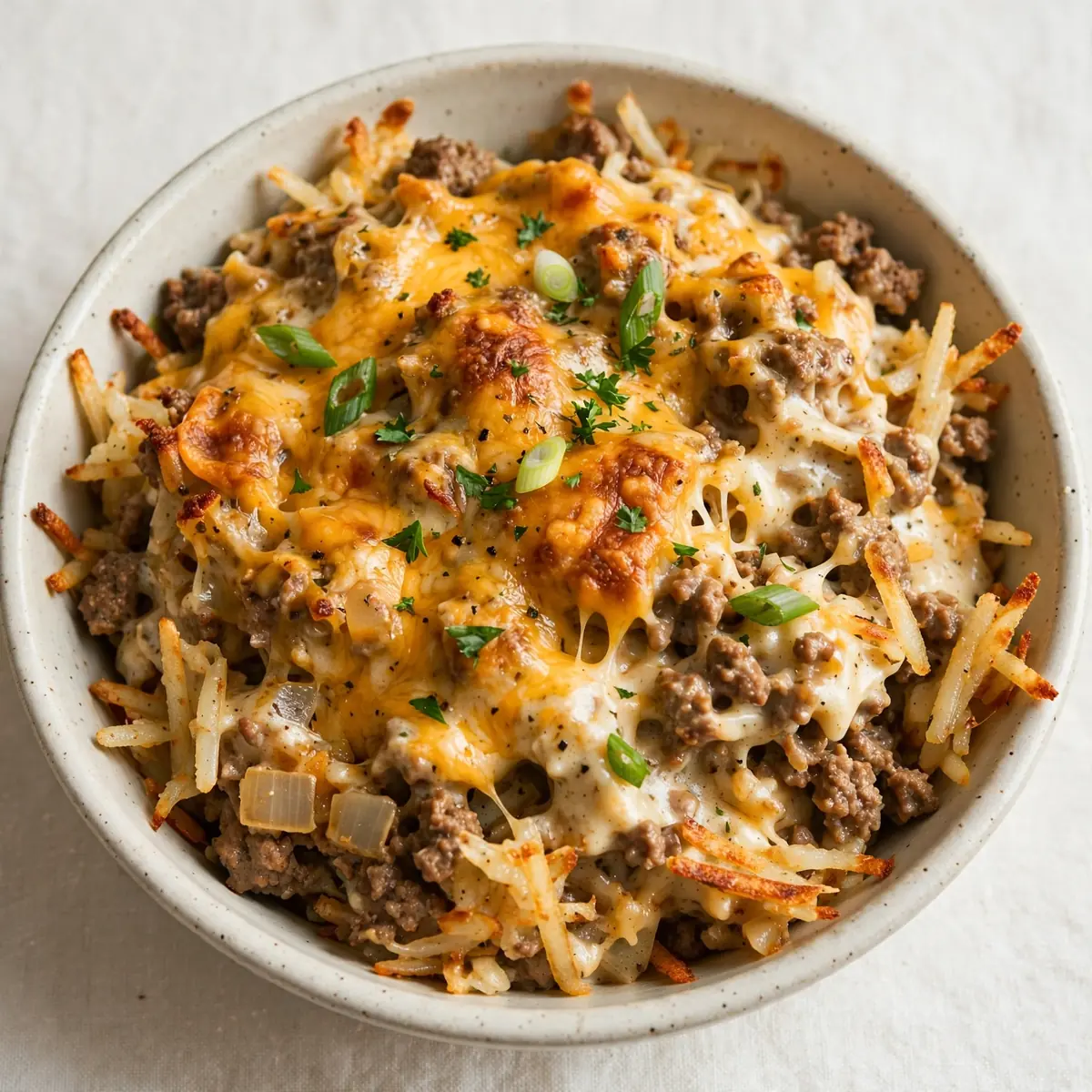 Easy Weeknight Crockpot Cheesy Beef and Hash Brown Casserole