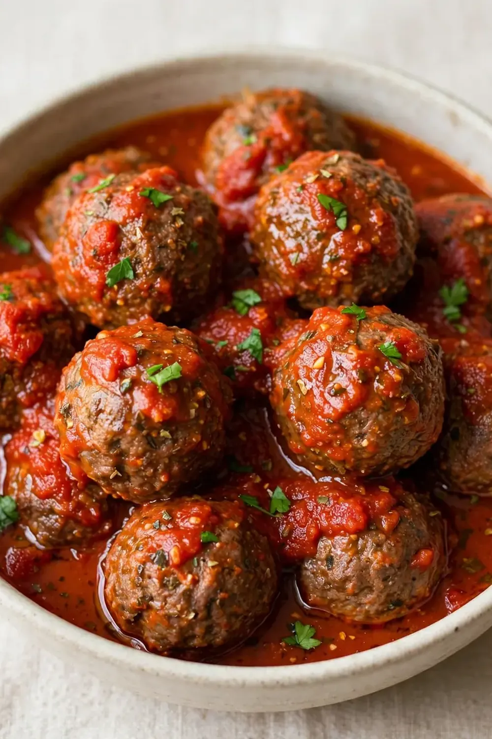 Slow Cooker Beef Meatballs in Marinara