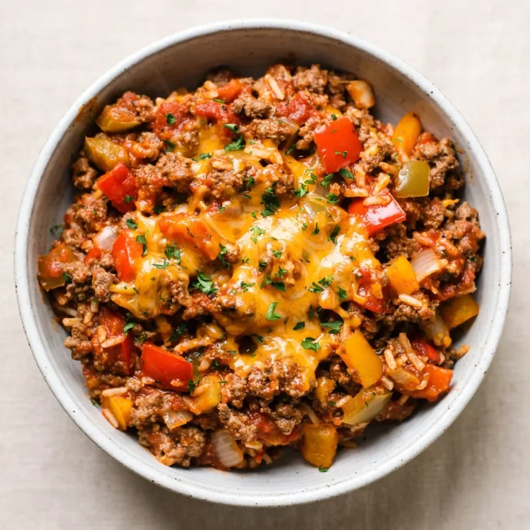 Quick Weeknight Crockpot Stuffed Pepper Casserole