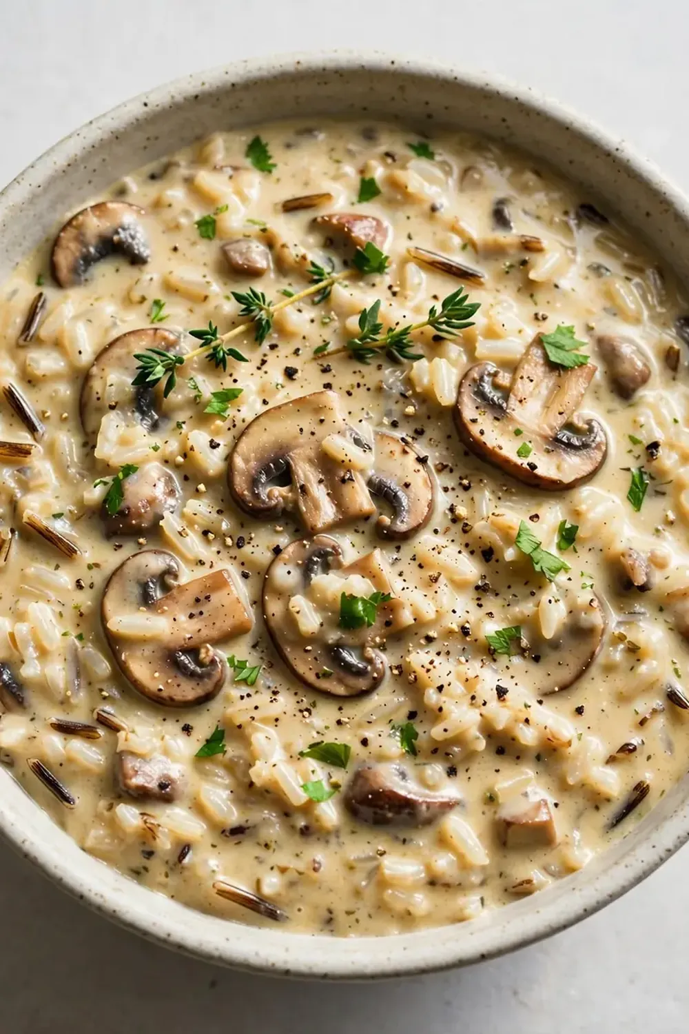 Slow Cooker Creamy Wild Rice and Mushroom Soup